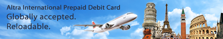 Altra International Prepaid Debit Card Globally accepted. Reloadable.
